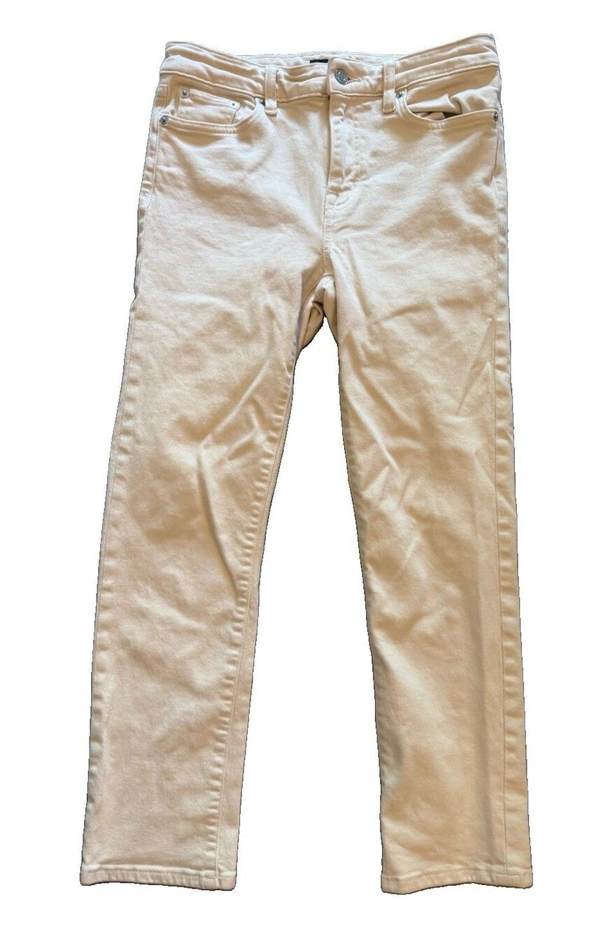 Lauren Ralph Lauren Straight Leg Jeans Womens 4 Ivory Cream Off White Denim LRL